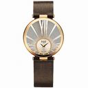 Piaget Limelight Twice Silver and Champagne Dial 18kt Rose Gold Brown Satin Ladies Watch GOA35137