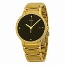 Rado Centrix Jubile Black Diamond Dial Gold-Plated Stainless Steel Men's Watch R30527713