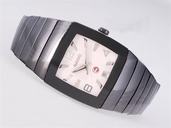 Rado DiaStar 05564170 White Dial Silver Ceramic Strap Square Watch