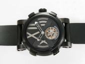 Romain Jerome Ceramic variations TO.T.BBBBB.00.BB Black Rubber Strap 46mm Black Dial Watch