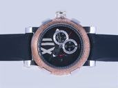 Romain Jerome Chronographes CH.T.OXY3.BBBB.00.BB Black Dial Black Rubber Strap Round Watch