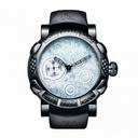 Romain Jerome Moon Dust Black Mood White Dial Black Rubber Men's Watch MWFBBBBB00