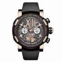 Romain Jerome Steampunk Red Chrono Dark Grey Dial Black Rubber Men's Watch RJTCHSP00301