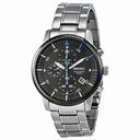 Seiko Chronograph Black Dial Stainless Steel Men's Watch SNDE07