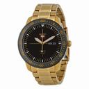 Seiko 5 Automatic Black Dial Gold-plated Men's Watch SRP570