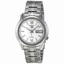Seiko 5 Automatic White Dial Stainless Steel Men's Watch SNKK77