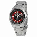 Seiko 5 Black And Red Dial Stainless Steel Men's Watch SRP339