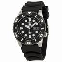 Seiko 5 Black Dial Automatic Black Polyurethane Men's Watch SNZJ19J2