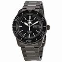 Seiko 5 Black Dial Black Stainless Steel Automatic Men's Watch SNZH59