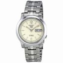 Seiko 5 Ivory Dial Stainless Steel Automatic Men's Watch SNK797