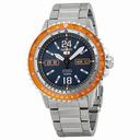 Seiko 5 Sport Automatic Blue Dial Orange Bezel Stainless Steel  Men's Watch SRP351