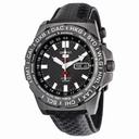 Seiko 5 Sports Automatic Black Carbon Fiber Dial Black Leather Men's Watch SRP723K1S