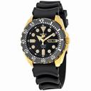 Seiko 5 Sports Automatic Black Dial Black Rubber Men's Sports Watch SRP608