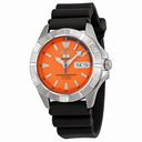 Seiko 5 Sports Automatic Orange Dial Stainless Steel Black Rubber Men's Watch SNZD29J1