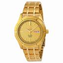 Seiko 5 Sports Champagne Dial Gold-tone Stainless Steel Automatic Men's Watch SRP294