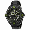 Seiko Black and Green Dial Black PVD Stainless Steel Men's Watch SSA097