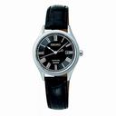 Seiko Black Dial Black Crocodile Leather Quartz Ladies Watch SXDG23P1