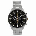 Seiko Black Dial Chronograph Stainless Steel Men's Watch SNDC85