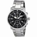 Seiko Black Dial Chronograph Stainless Steel Men's Watch SNN223
