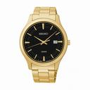 Seiko Black Dial Yellow Gold-plated Men's Watch SUR088