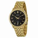 Seiko Bracelet Black Dial Gold-tone Stainless Steel Men's Watch SUR040