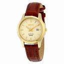 Seiko Champagne Dial Brown Leather Ladies Watch SXDG66
