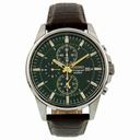 Seiko Chronograph Alarm Dark Green Dial Men's Watch SNAF09