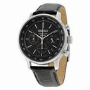 Seiko Chronograph Black Dial Black Leather Men's Watch SSB171