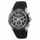 Seiko Chronograph Black Dial Black Rubber Men's Watch SPC101