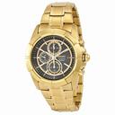 Seiko Chronograph Black Dial Gold-tone Men's Watch SNDE74
