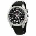 Seiko Chronograph Black Dial Stainless Steel Black Rubber Men's Watch SNN255P2