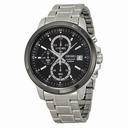 Seiko Chronograph Black Dial Stainless Steel Men's Watch SKS451