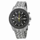 Seiko Chronograph Black Dial Stainless Steel Men's Watch SNDF09