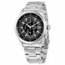 Seiko Black Chronograph Stainless Steel Men's Watch SPC167