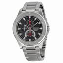 Seiko Chronograph Black Dial Stainless Steel Men's Watch SPC095
