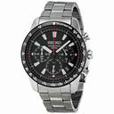 Seiko Chronograph Black Dial Stainless Steel Men's Watch SSB031