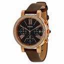 Seiko Chronograph Brown Dial Brown Leather Ladies Watch SRW018