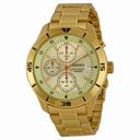 Seiko Chronograph Champagne Dial Gold-tone Men's Watch SKS404