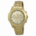 Seiko Chronograph Gold Dial Gold-tone Steel Men's Watch SSB112