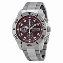 Seiko Chronograph Red Dial Stainless Steel Men's Watch SNDE15
