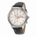 Seiko Chronograph White Dial Black Leather Men's Watch SPL053