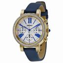 Seiko Chronograph White Dial Blue Leather Ladies Watch SRW016