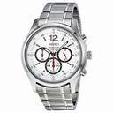 Seiko Chronograph White Dial Stainless Steel Men's Watch SRW007
