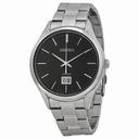 Seiko Classic Black Dial Stainless Steel Men's Watch SUR023