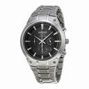 Seiko Core Chronograph Black Dial Stainless Steel Men's Watch SSC317