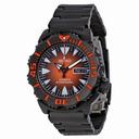 Seiko Divers Automatic Orange Sunburst Dial Black Steel Men's Watch SRP311