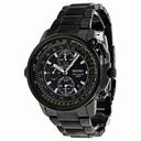 Seiko Flight Master Chronograph Black Dial Black PVD Stainless Steel Men's Watch SNAB69