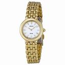 Seiko Gold-tone Dress White Dial Solar Quartz Ladies Watch SUP022