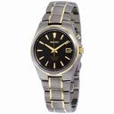 Seiko Kinetic Black Dial Two-tone Titanium Men's Watch SKA214