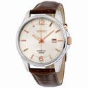 Seiko Kinetic Cream Dial Black Leather Men's Watch SKA669